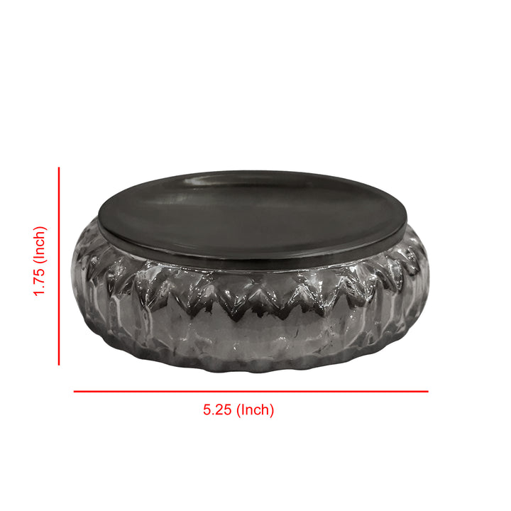 Glass Soap Dish for Bathroom Counter,Shower & Kitchen | Smoke