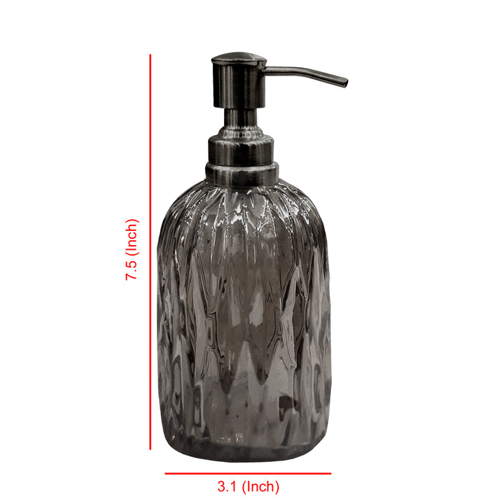 Glass Liquid Soap Dispenser Pump Bottle | Bathroom Vanity & Kitchen Sink,Holds Soap,Lotion & Sanitizer | Smoke