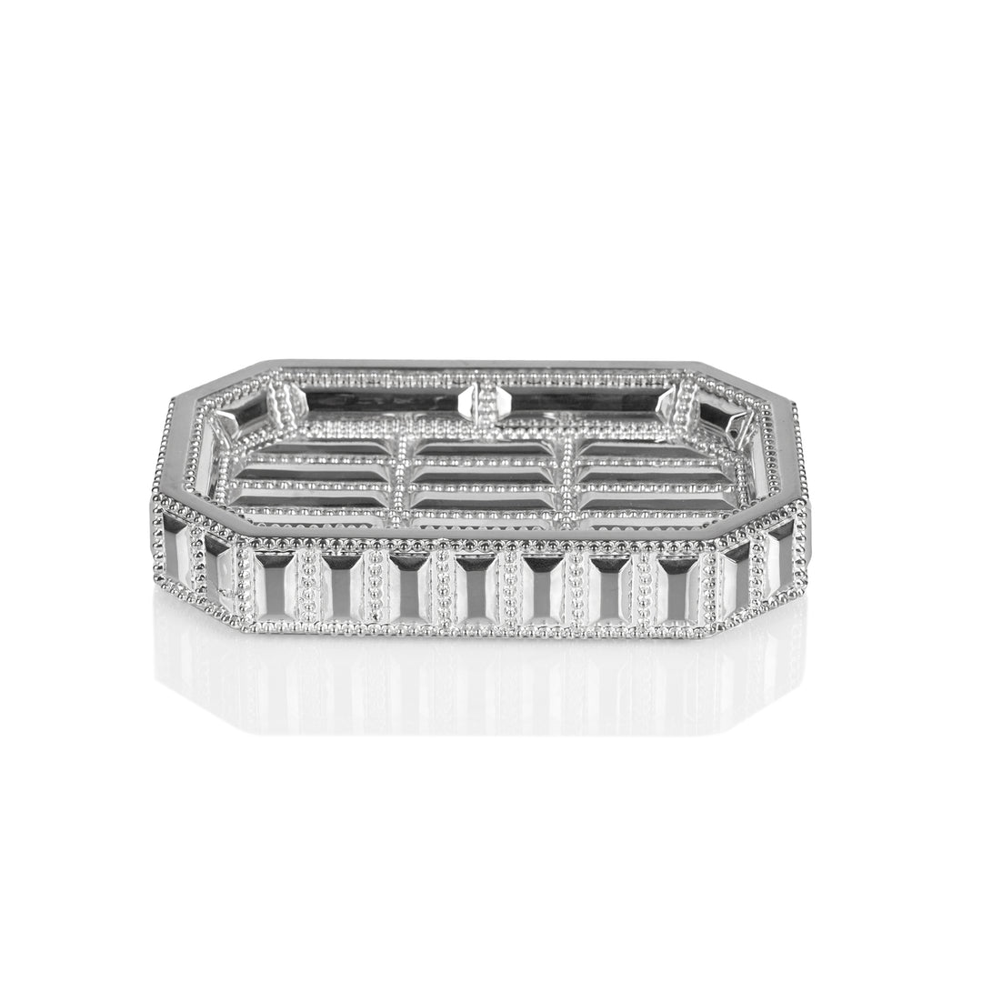 Resin Decorative Soap Dish Tray for Bathroom Vanities, Countertops | Chrome Finish