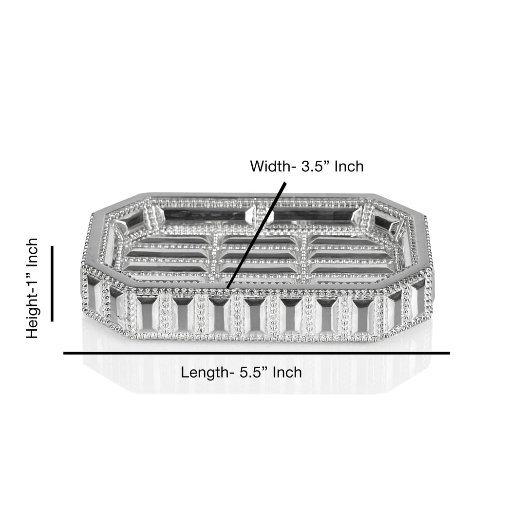 Resin Decorative Soap Dish Tray for Bathroom Vanities, Countertops | Chrome Finish
