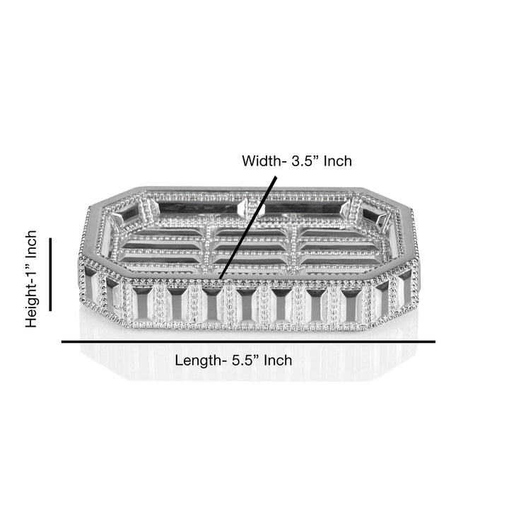 Resin Decorative Soap Dish Tray for Bathroom Vanities, Countertops | Chrome Finish