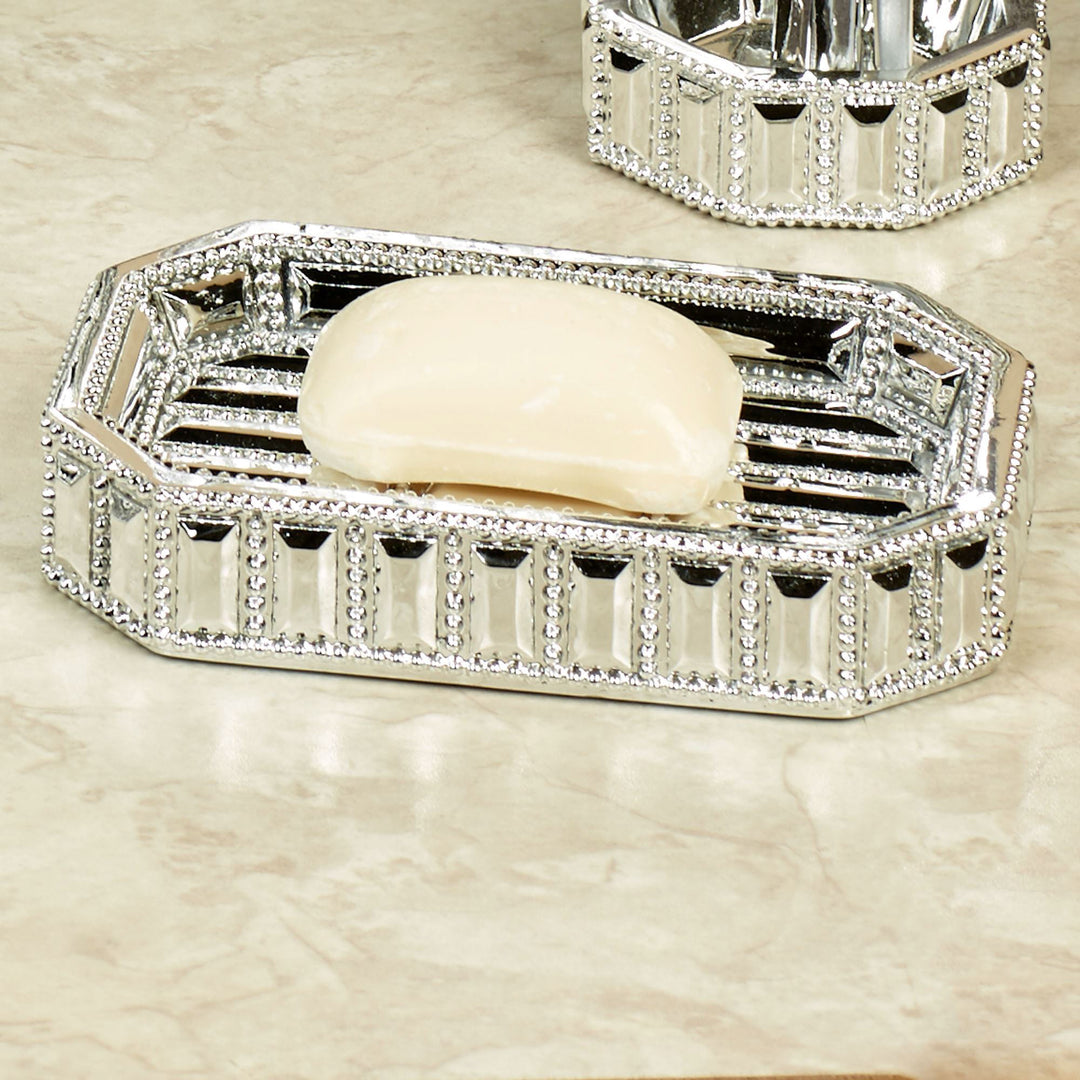 Resin Decorative Soap Dish Tray for Bathroom Vanities, Countertops | Chrome Finish