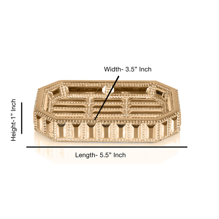 Resin Decorative Bar Soap Dish Tray for Bathroom Vanities, Countertops | Gold Finish