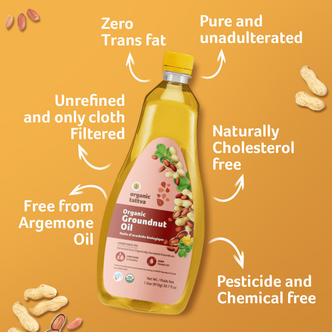 Organic Groundnut Oil 1 Litre Pack of 12