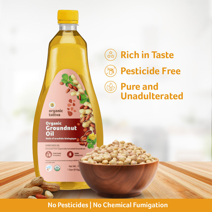 Organic Groundnut Oil 1 Litre Pack of 12