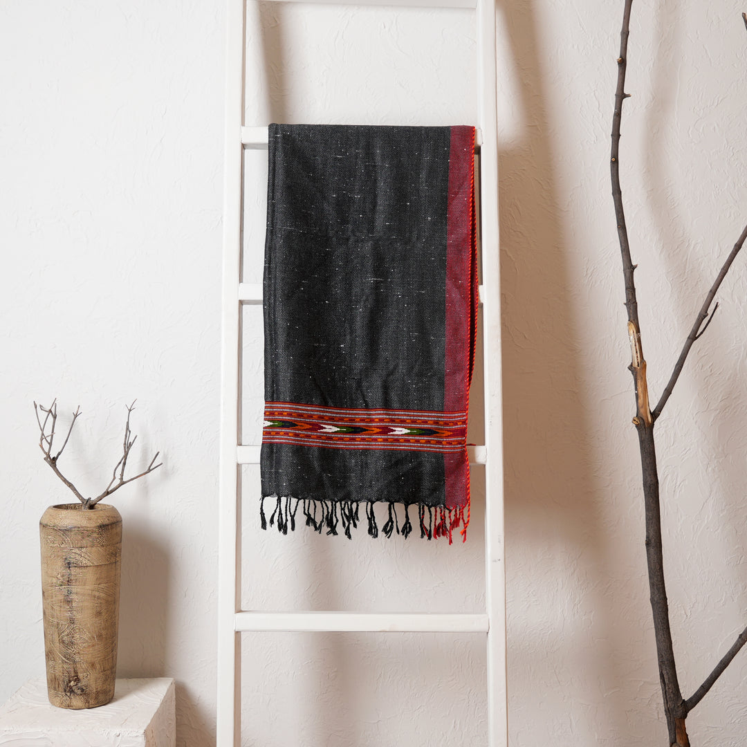 Kulvi Wool Stole | Handwoven Kashmiri Marina Wool with Kullu Motifs