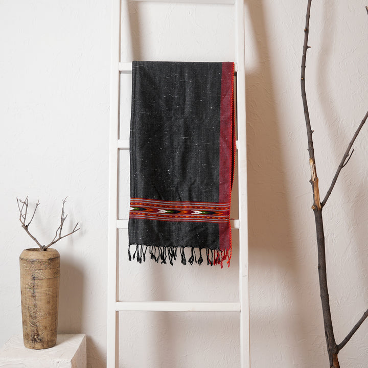 Kulvi Wool Stole | Handwoven Kashmiri Marina Wool with Kullu Motifs