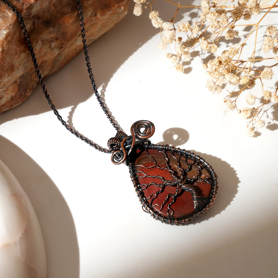 Artisan Pendant Necklace | Copper & Stone