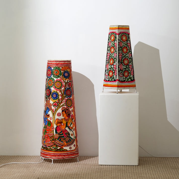 Handcrafted Lamp Shade |  Multicolor | Goat Leather