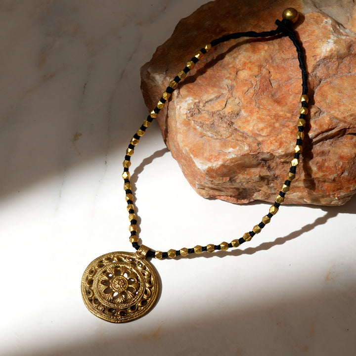 Ancient Tribal Brass Necklace | Modern Cotton Thread Handmade Bead Jewelry