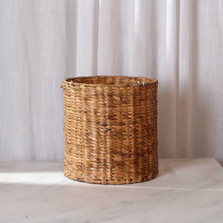 Handwoven Water Hyacinth Planter | Ecofriendly Plant Holder with Iron Frame