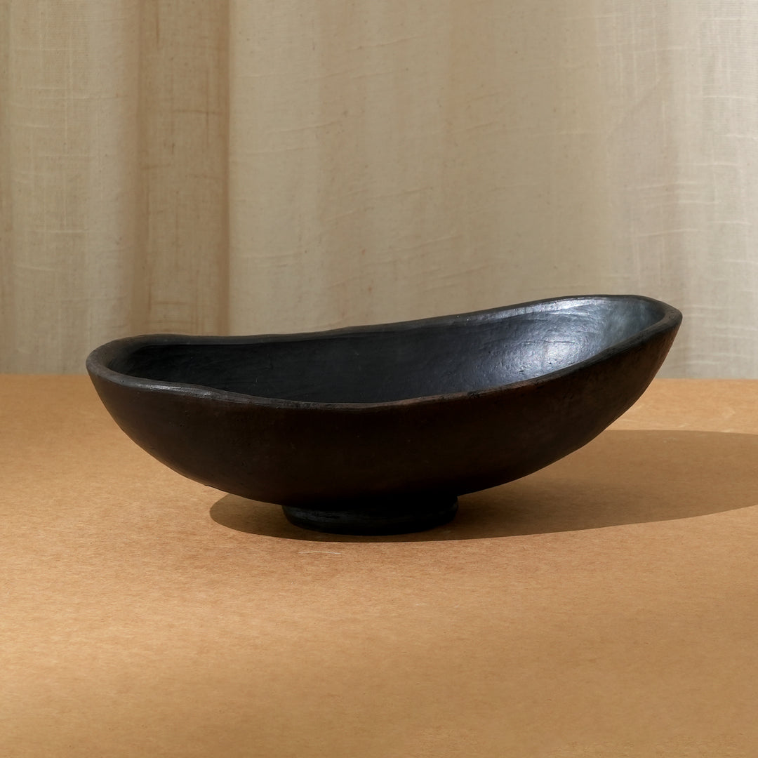 Serpentinite Stone Fruit Bowl | Handcrafted Rustic Clay Serving Bowl