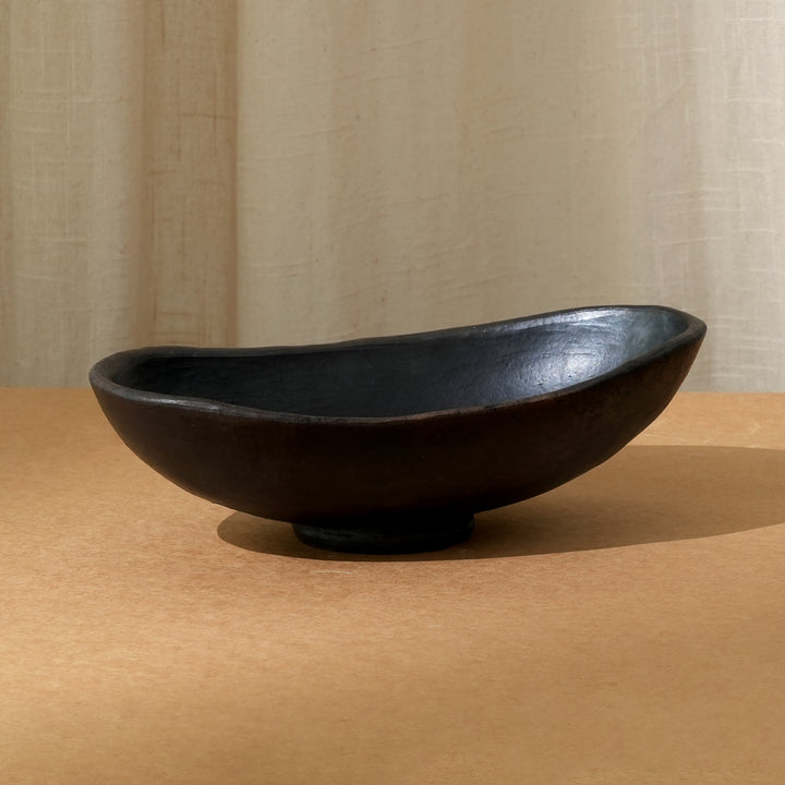 Serpentinite Stone Fruit Bowl | Handcrafted Rustic Clay Serving Bowl