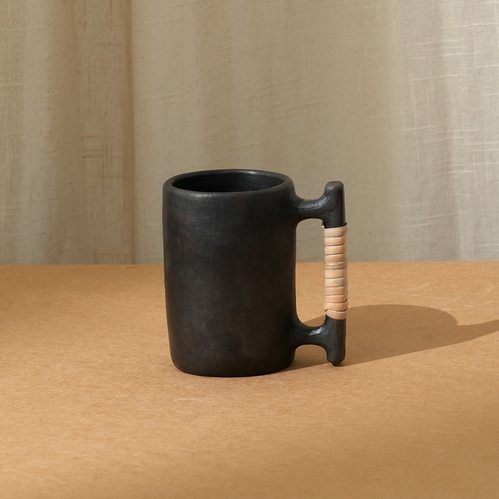 Coffee Mug | Black Serpentinite Stone & Weathered Clay Mug | Earthy Elegance in Every Sip
