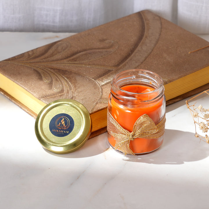 Cozy Harvest Orange Cinnamon Candle | Soy Wax Essential Oil Autumn Spice