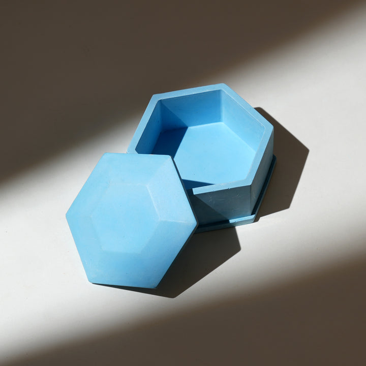 Hexagon Terramix Container | Blue | Stylish Storage with a Geometric Edge