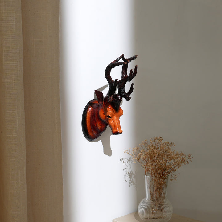 Handcrafted Leather Deer Head Wall Mount | Rustic Wildlife Decor
