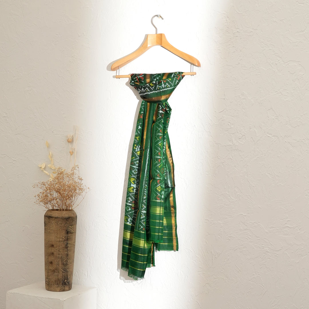 Ikat Patola Handloom Silk Stole | 86" x 22.5"