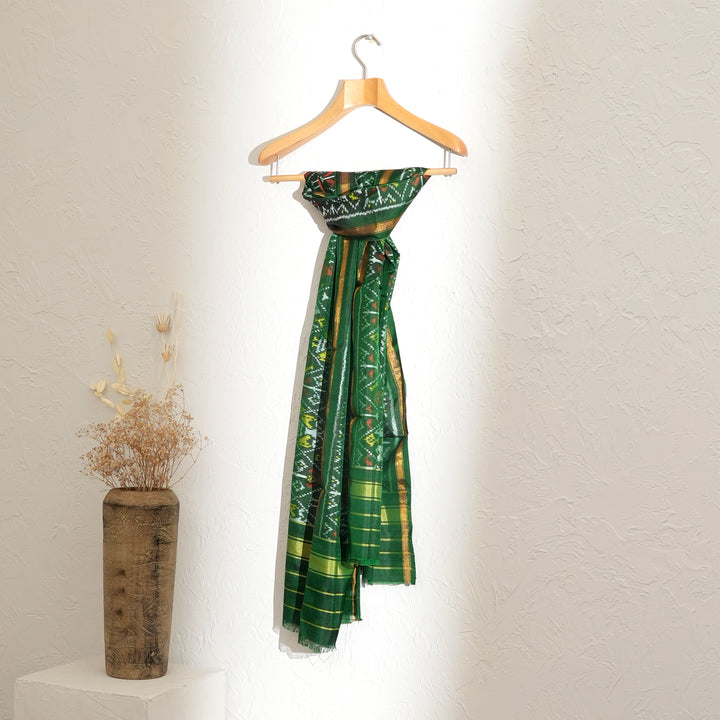 Ikat Patola Handloom Silk Stole | 86" x 22.5"