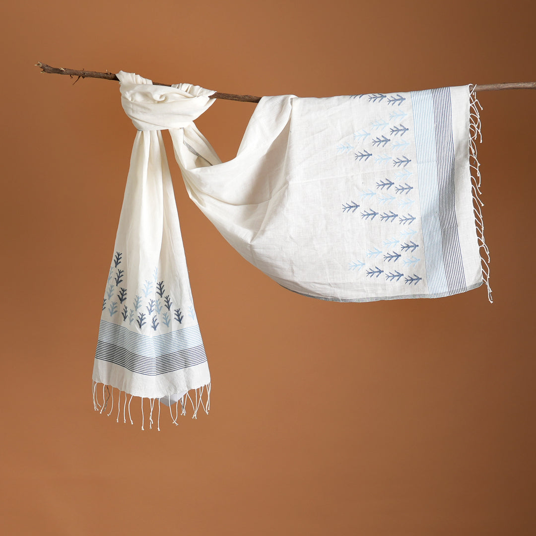 Artisan Jamdani Stole | Traditional Woven Scarf