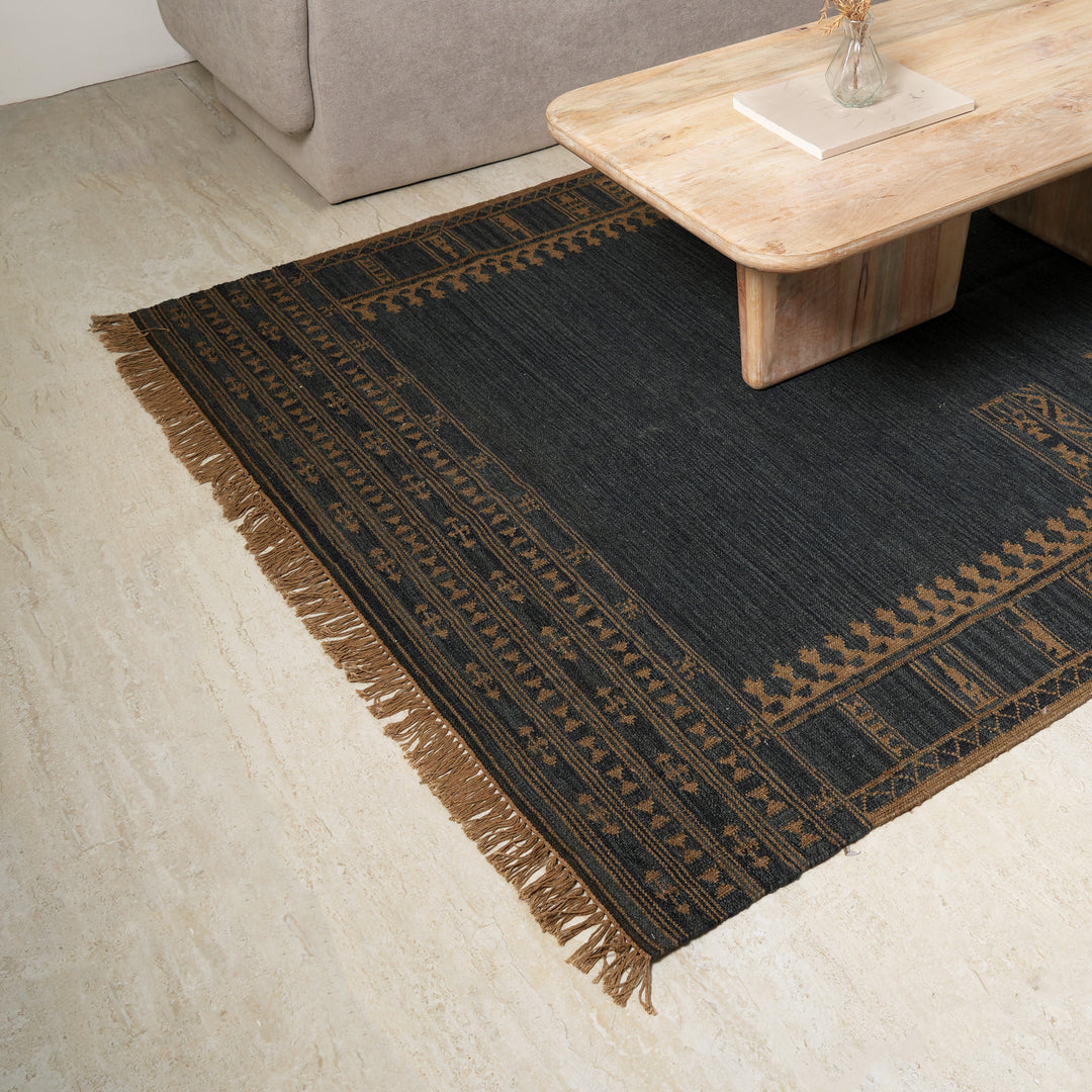 Cotton Wool Blend Rug | Soft & Durable Natural Fiber Floor Covering, 96x60"