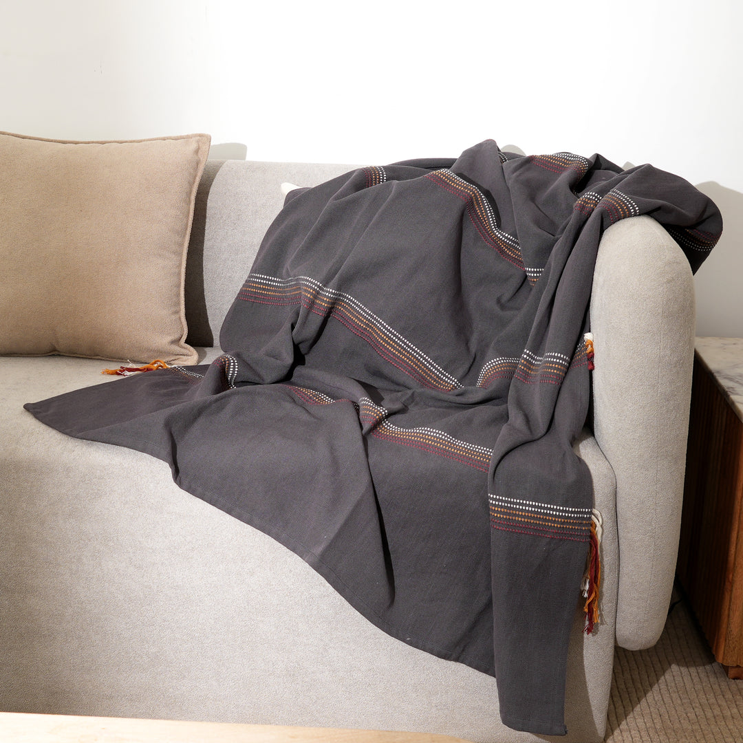 Handwoven 100% Cotton Throw Blanket | Artisan Crafted Blanket