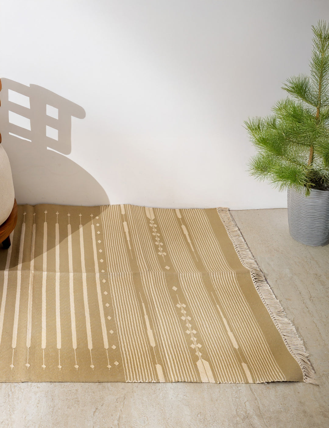 Stripe Cotton Area Rug – 3x5 ft | Handwoven Rug
