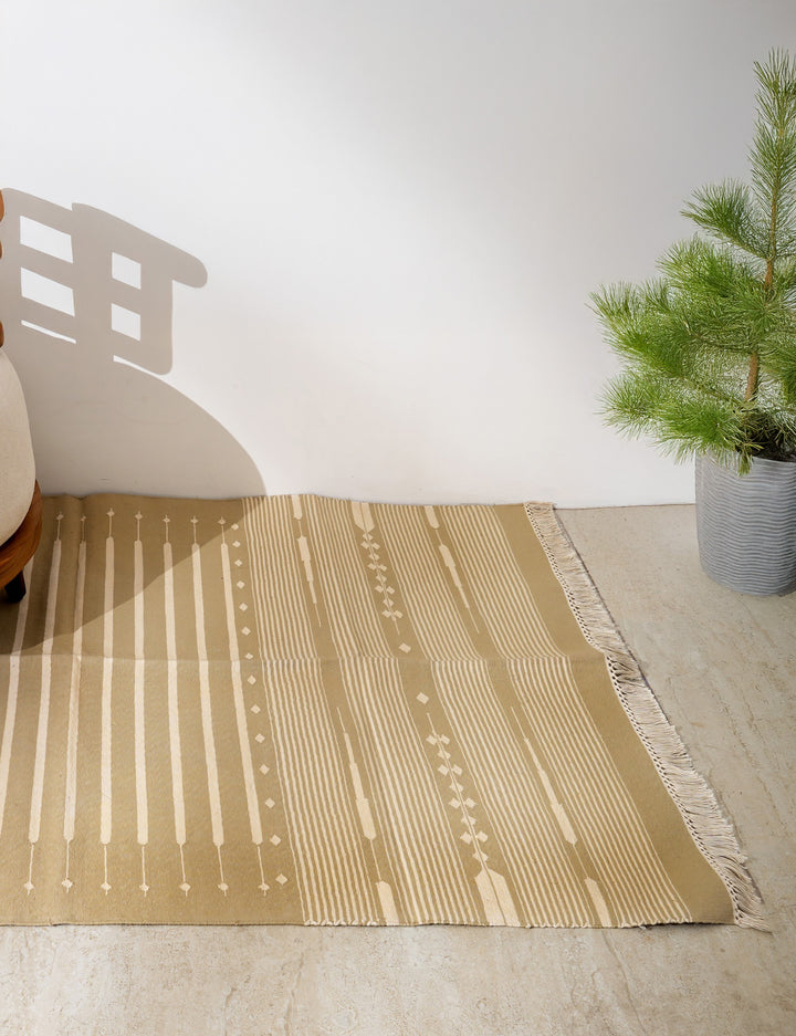 Stripe Cotton Area Rug – 3x5 ft | Handwoven Rug