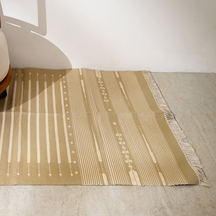 Stripe Cotton Area Rug – 3x5 ft | Handwoven Rug