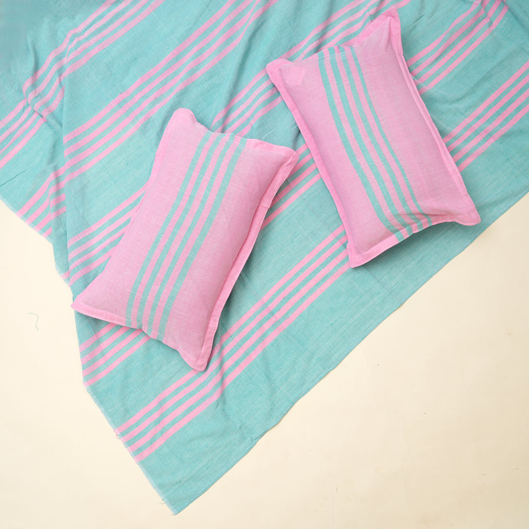 Handwoven Cotton Bedsheet with 2 Pillow Cover