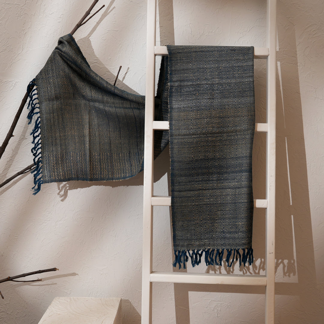 Handwoven Tussar Silk Wool Stole | 74"x26"