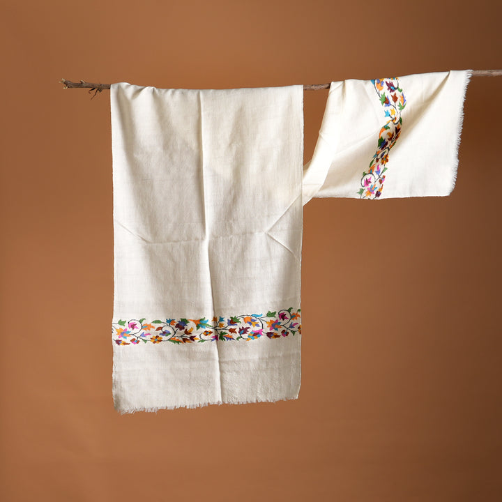 Kani Pashmina Muffler | White, 80"x28"