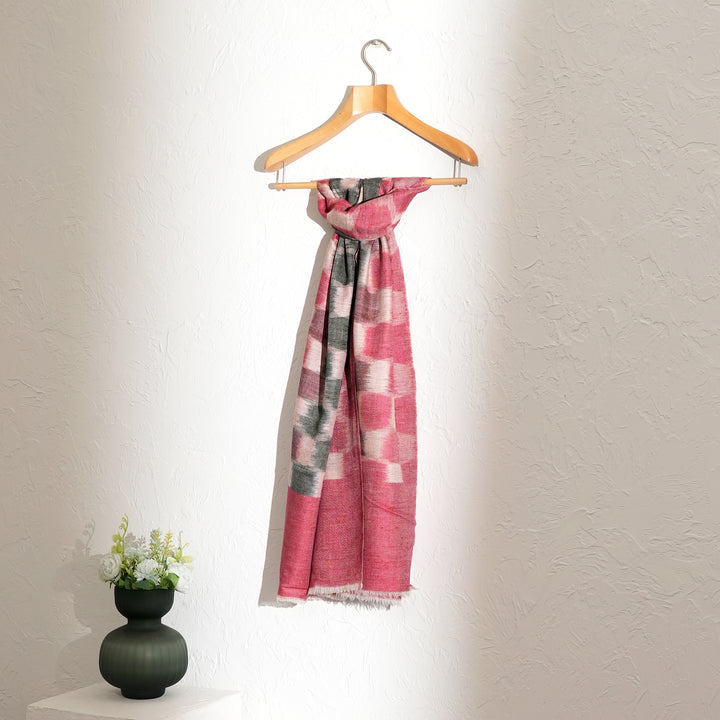 Reversible Ikat Pashmina Multicolor Stole, 80"x28"