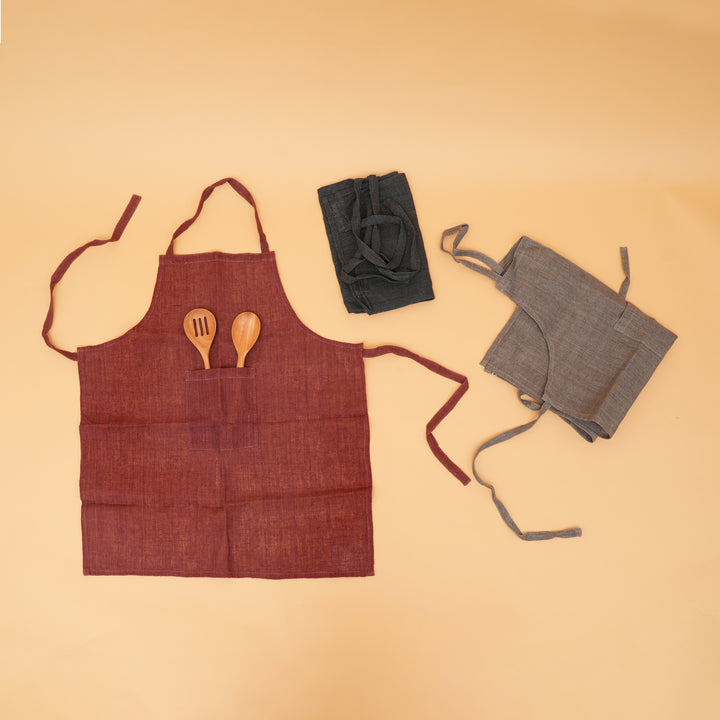 Set of 3 Handloom Linen Apron