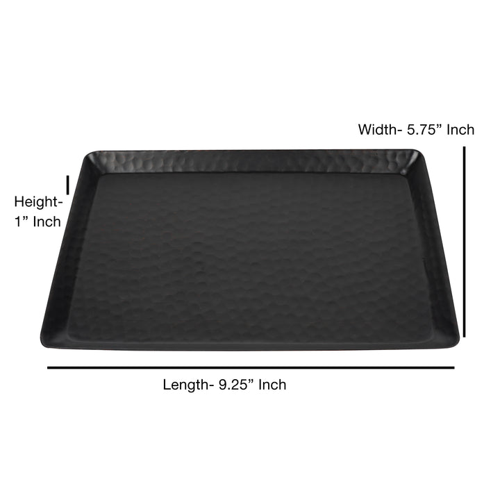 Vanity Tray | Hammered Rectangular Vanity Tray With Padded Bottom | Oil Rubbed Bronze