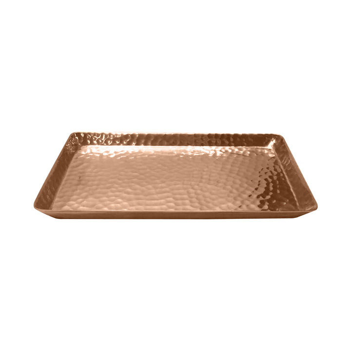 Vanity Tray | Hammered Rectangular Vanity Tray With Padded Bottom | Copper