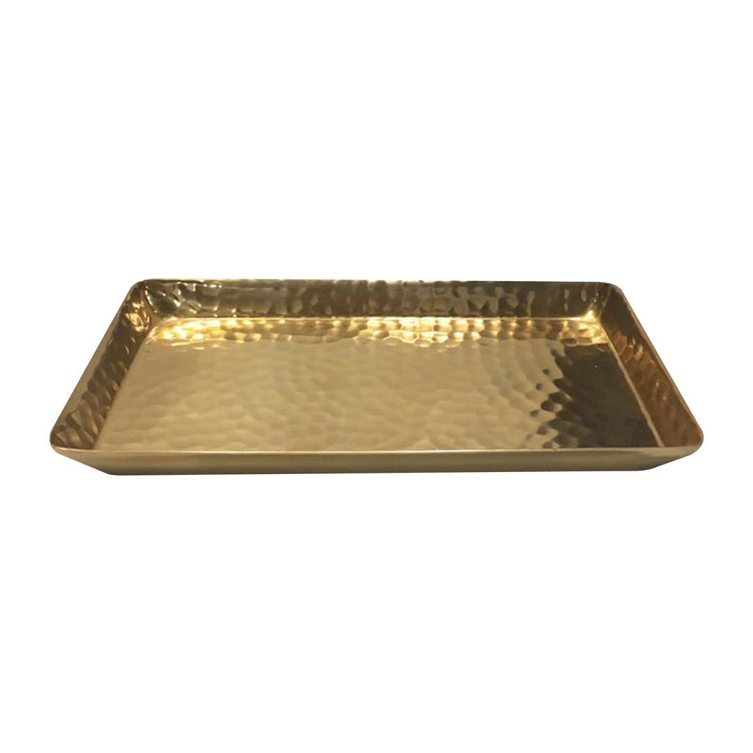 Vanity Tray | Hammered Rectangular Vanity Tray With Padded Bottom | Rose Gold