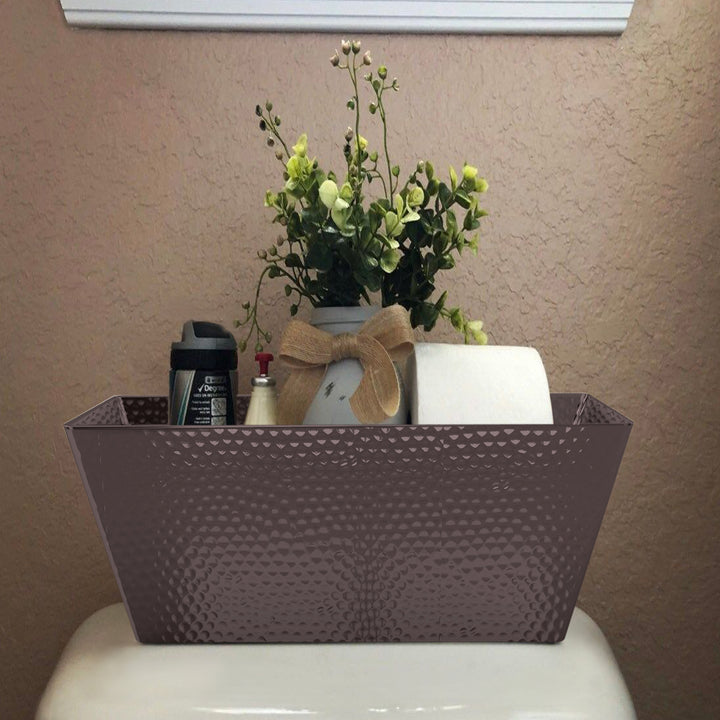 Hammered Metal Vanity Toilet Tank Tray | Oil Rubbed Bronze