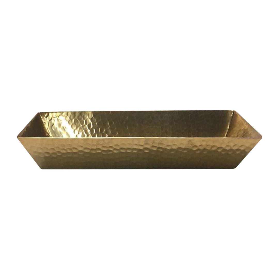 Hammered Metal Vanity Toilet Tank Tray | Rose Gold