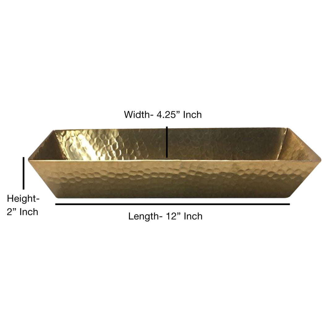 Hammered Metal Vanity Toilet Tank Tray | Rose Gold