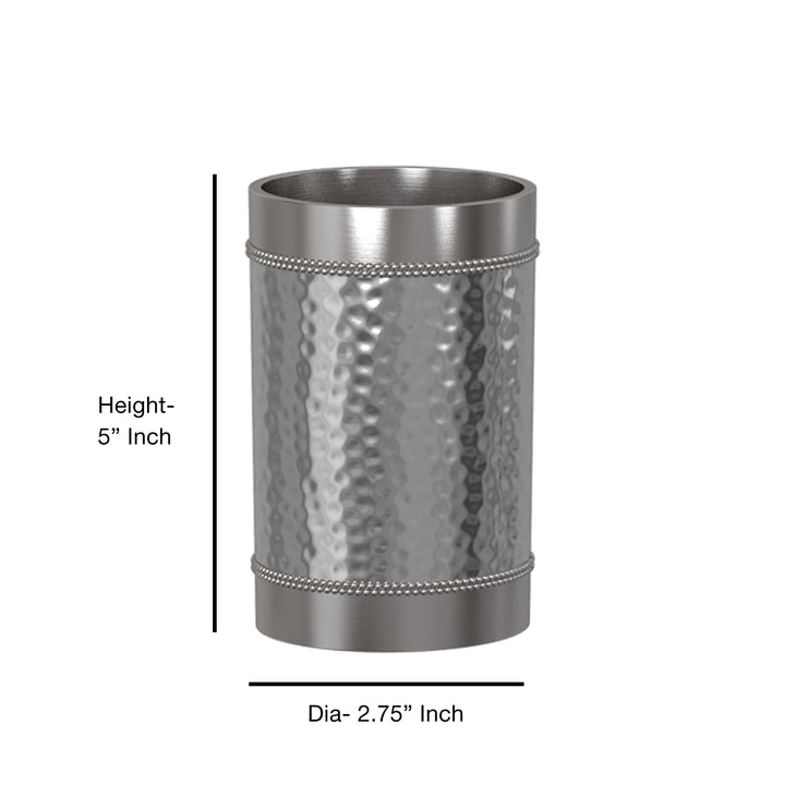 Stainless Steel Bathroom Tumbler Cup | Decorative Rinse Cup | Toothbrush & Makeup Brush Holder for Vanity Countertops,Sink & Desk | Shiny Finish