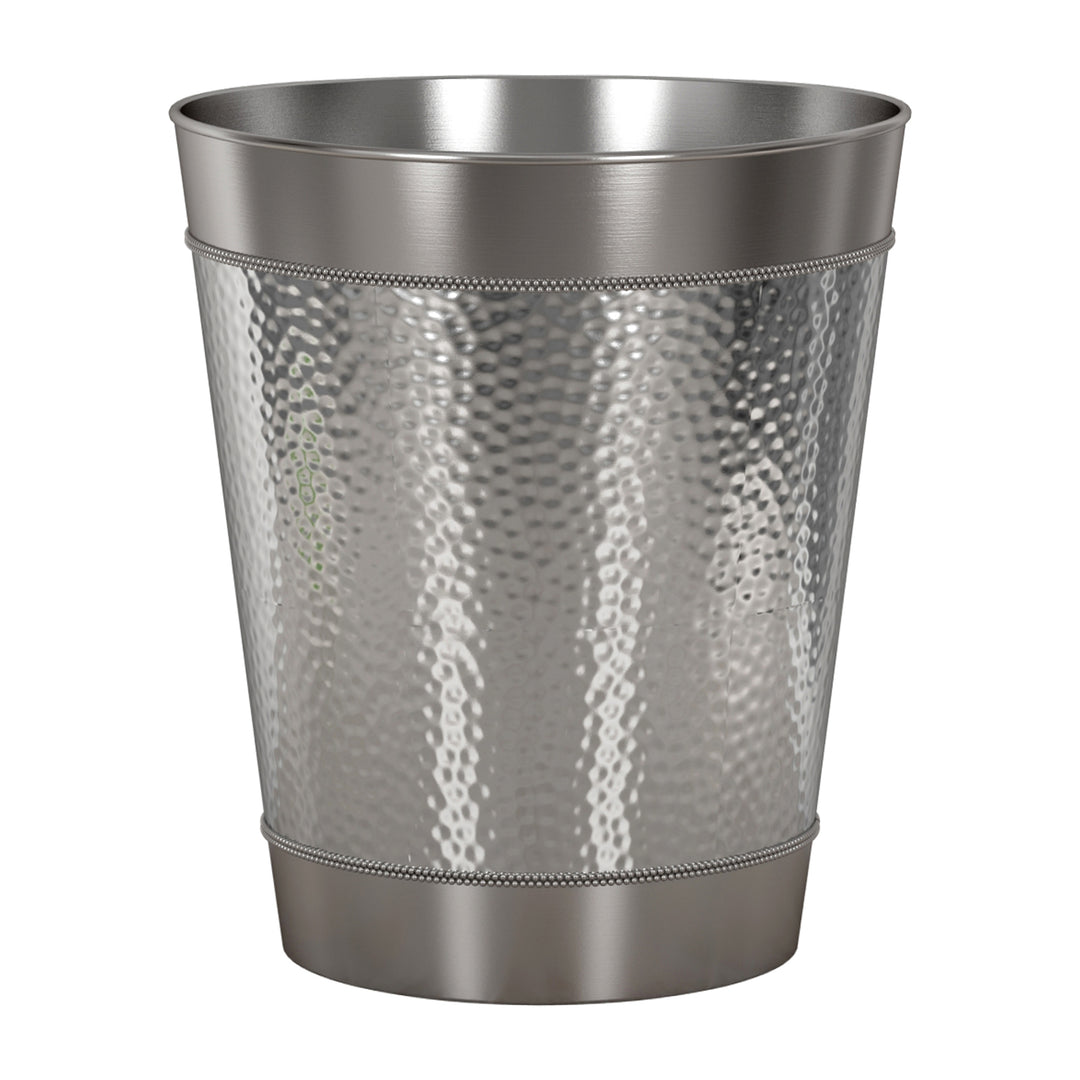 nu steel Metal Wastebasket, 7Qt, Shinny Silver Finish