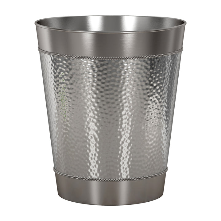 nu steel Metal Wastebasket, 7Qt, Shinny Silver Finish