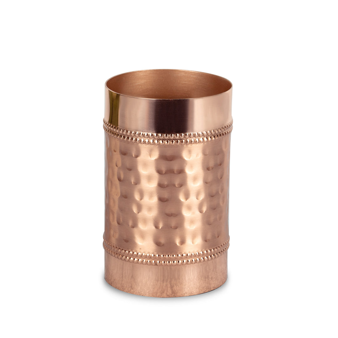 Stainless Steel Bathroom Tumbler Cup | Decorative Rinse Cup,Drinking Glass,Toothbrush & Makeup Brush Holder for Vanity Countertops,Sink & Desk | Copper