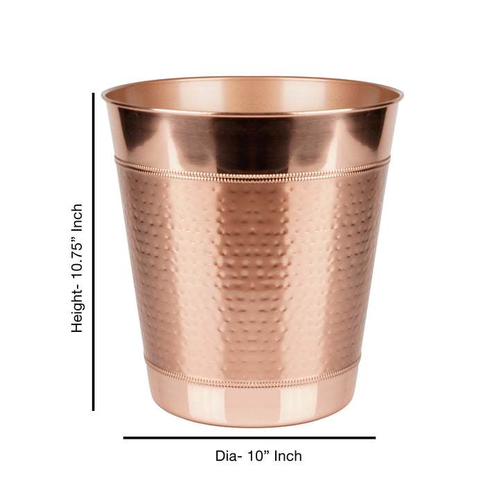 nu steel Metal Wastebasket, 7Qt, Copper Finish