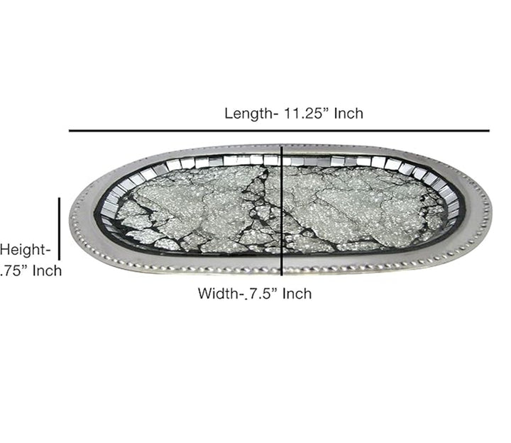 Amenity Tray | Metal Cosmetic Organizer | Hand Towel Storage Tray | Bathroom Vanity countertop | Aqua Mosaic Finish
