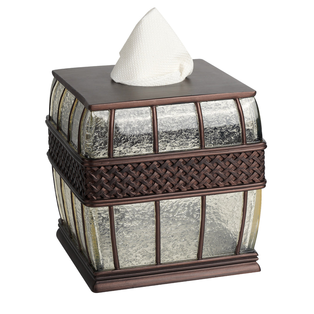 Tissue Box Cover | Resin Square Facial Tissue Box Holder | Oil Rubbed Bronze Finish