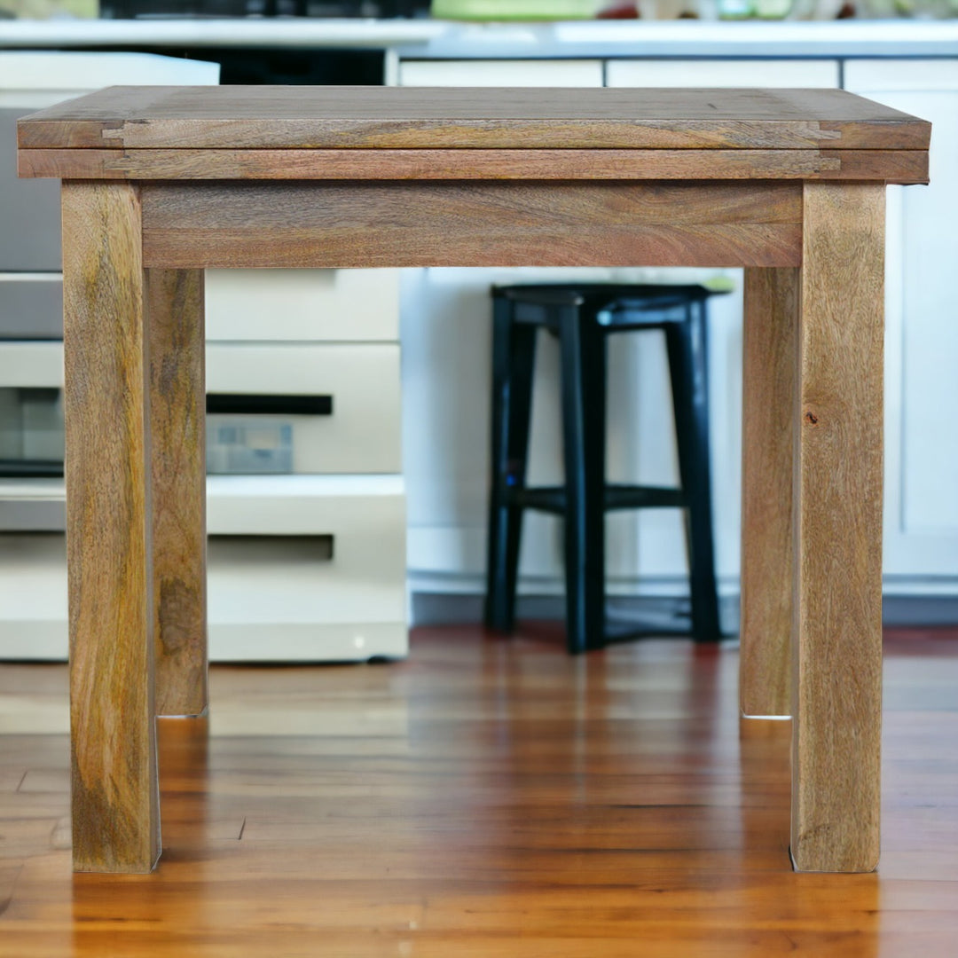 Solid Wood Extendable Butterfly Dining Table, Light Brown