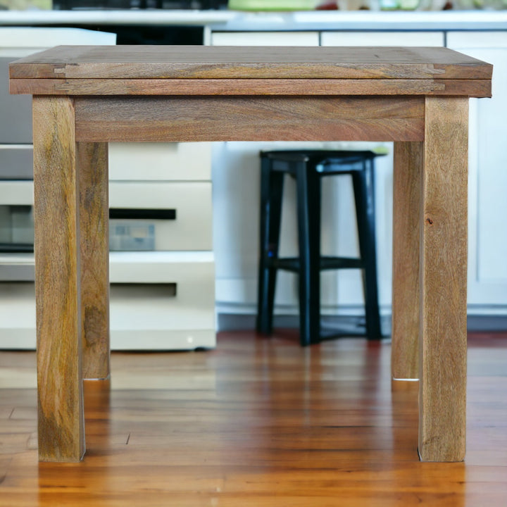 Solid Wood Extendable Butterfly Dining Table, Light Brown