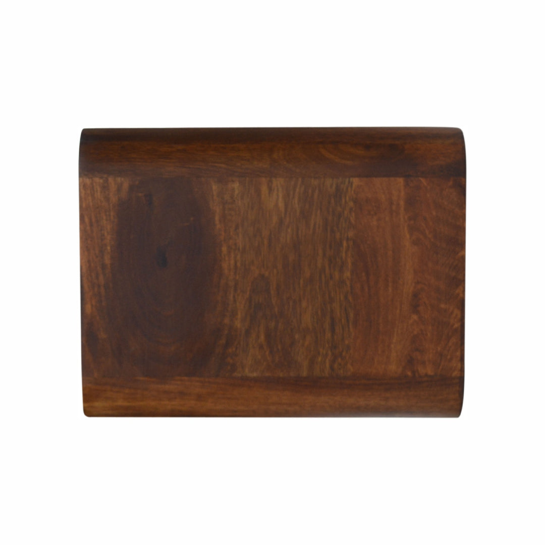 Solid Wood Floating Console, 2-Drawers, 1 Open Slot, Brown
